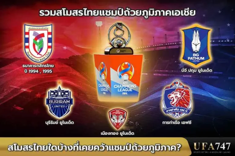 สโมสรไทยใดบ้างที่เคยคว้าแชมป์ถ้วยภูมิภาค