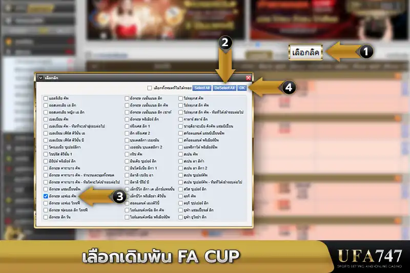 เลือกเดิมพัน FA Cup
