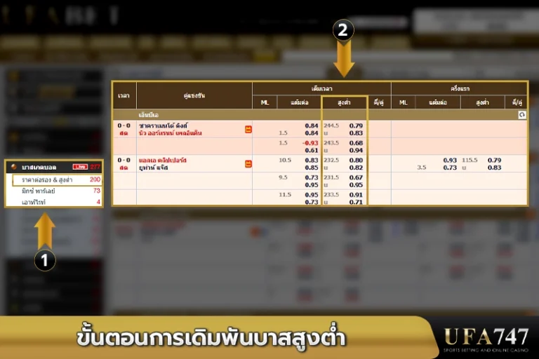 ขั้นตอนการเดิมพันบาสสูงต่ำ